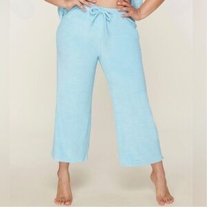 Andie Swim The Crop Pant Carblu Terry Cloth